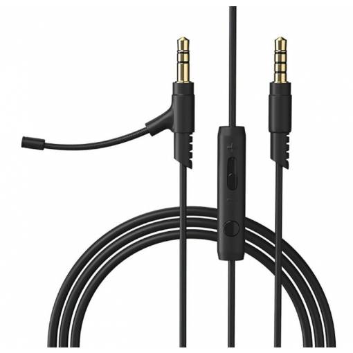 Foto - Audio kabel pro sluchátka Sony MDR-10RBT, 10RNC, 10R, 1R, 1RMK2 a 1AM2 - Černý, silikonový s mikrofonem
